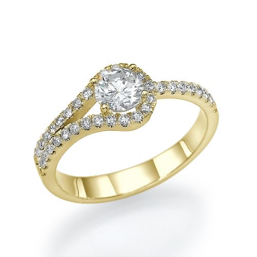 טבעת אירוסין זהב צהוב "אנה" 0.76 קראט