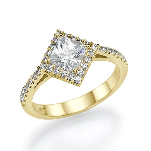 טבעת אירוסין וינטג' "אמילי" זהב צהוב בשיבוץ יהלומים 1.41 קראט