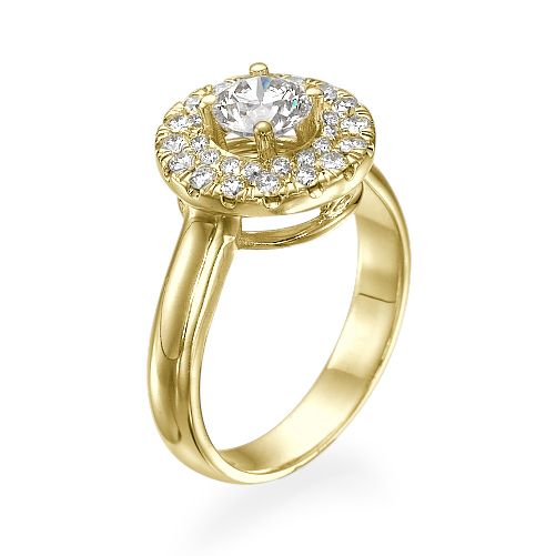 טבעת יהלומים זהב צהוב "ג