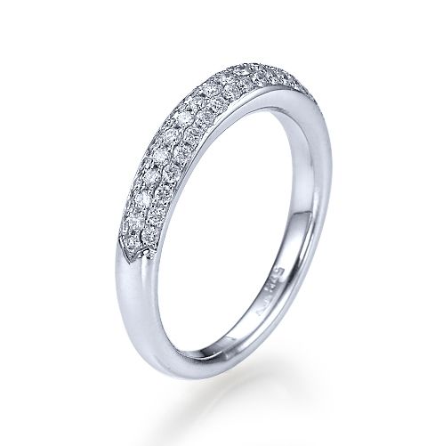טבעת אירוסין זהב לבן "פאריס" 0.60 קראט בשיבוץ פאווה