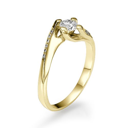 טבעת אירוסין מיוחדת "פאולינה" 0.41 קראט מעוצבת ונוצצת