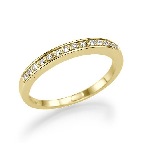 טבעת אירוסין זהב צהוב "גסיקה" 0.21 קראט בסגנון עדין וקלאסי