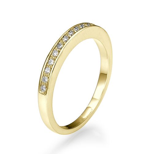 טבעת אירוסין זהב צהוב "גסיקה" 0.21 קראט בסגנון עדין וקלאסי
