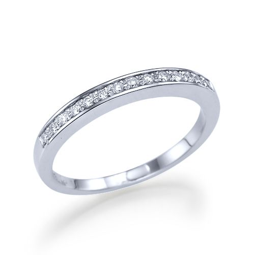 טבעת אירוסין זהב לבן "גסיקה" 0.21 קראט בסגנון עדין וקלאסי