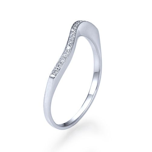 טבעת אירוסין זהב לבן "סידני" 0.15 בסגנון עדין ומיוחד