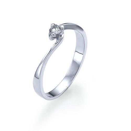 טבעת אירוסין זהב לבן "בטי" 0.11 קראט בעיצוב עדין וייחודי
