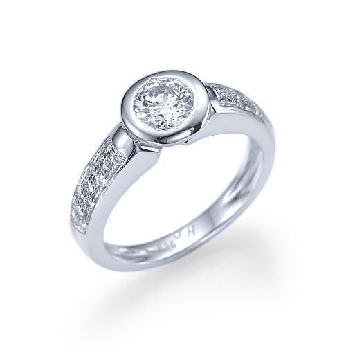 טבעת אירוסין זהב לבן דבי 0.50 קראט בשיבוץ 23 יהלומים