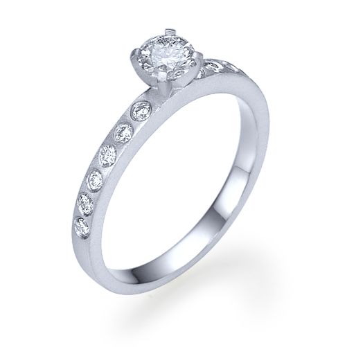 טבעת אירוסין זהב לבן "איימי" 0.55 קראט יהלומים