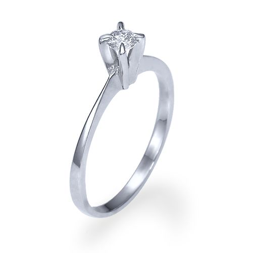 טבעת אירוסין זהב לבן "מלאני" 0.18 קראט יהלומים
