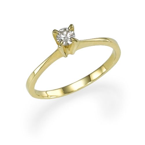 טבעת אירוסין זהב צהוב "מלאני" 0.18 קראט יהלומים