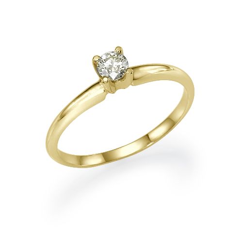 טבעת אירוסין זהב צהוב "רוז" 0.19 קראט יהלומים