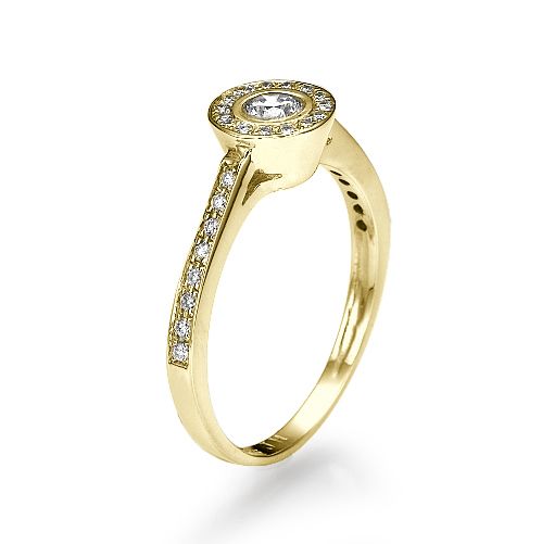 טבעת אירוסין זהב צהוב "כרמן" 0.51 קראט בעיצוב יוקרתי ונוצץ