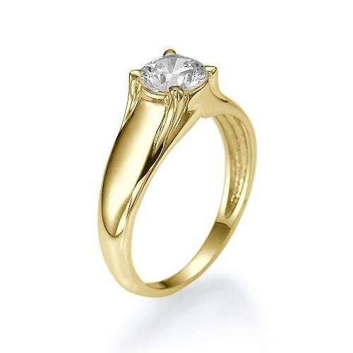 טבעת אירוסין זהב צהוב "מורן" 1.01 קראט בעלת מראה מרשים ויוקרתי