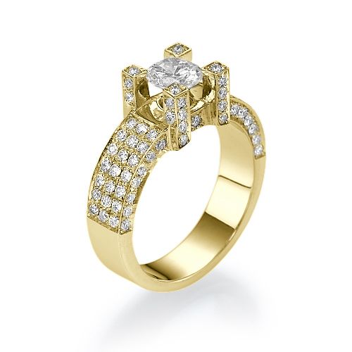 טבעת אירוסין זהב צהוב "דיאז" 1.86 קראט בסגנון יוקרתי