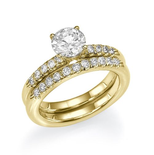 טבעת אירוסין זהב צהוב סט-ניקי במשקל 1.01 קראט