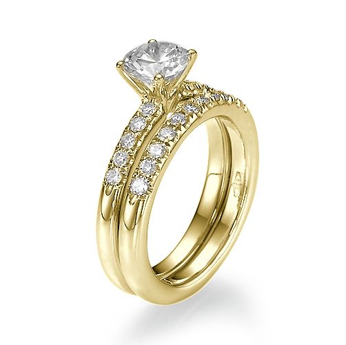 טבעת אירוסין זהב צהוב סט-ניקי במשקל 1.01 קראט