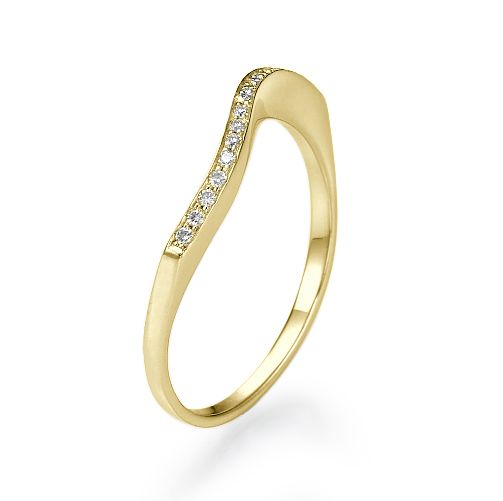 טבעת אירוסין זהב צהוב "סידני" 0.15 בסגנון עדין ומיוחד