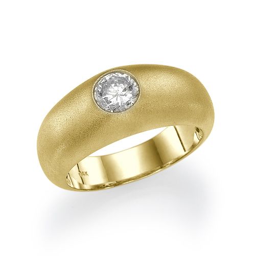 טבעת אירוסין זהב צהוב "אריקה"  0.51 קראט  העטוף בזהב גולמי 