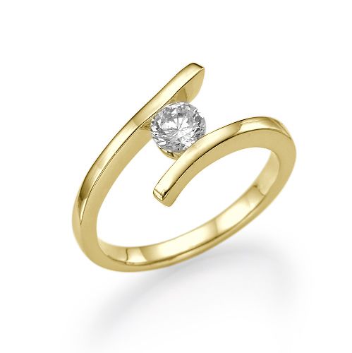 טבעת אירוסין זהב צהוב ליליאן 0.41 קראט בעיצוב צעיר וחדשני