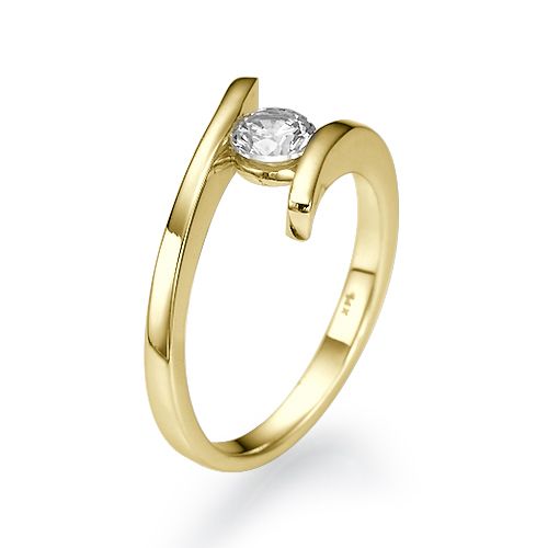טבעת אירוסין זהב צהוב ליליאן 0.41 קראט בעיצוב צעיר וחדשני