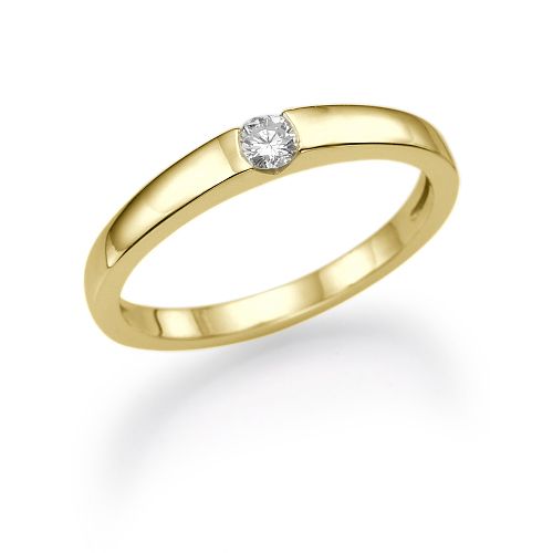 טבעת אירוסין זהב צהוב נטאשה 0.11 קראט בשיבוץ עדין וקלאסי