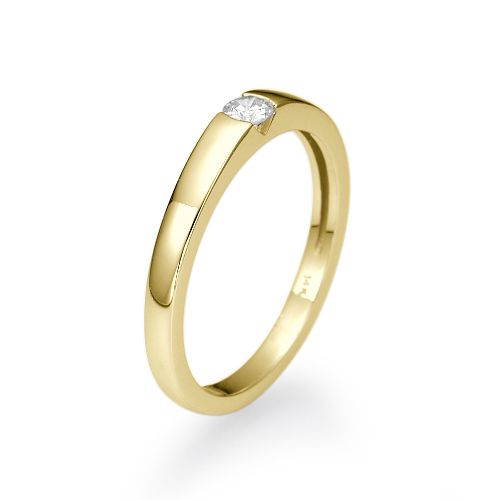 טבעת אירוסין זהב צהוב נטאשה 0.11 קראט בשיבוץ עדין וקלאסי