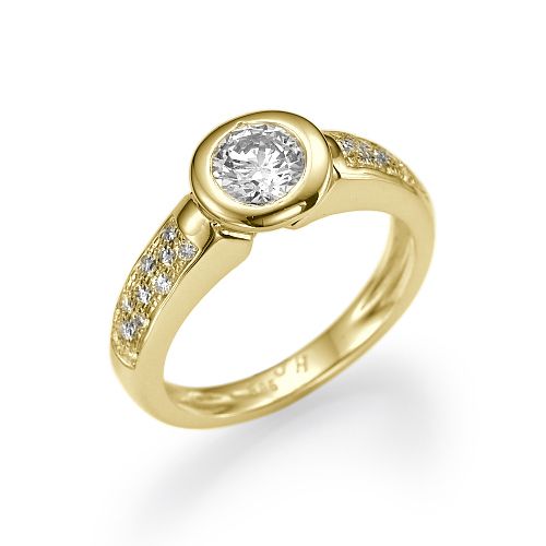 טבעת אירוסין זהב צהוב דבי 0.50 קראט בשיבוץ 23 יהלומים