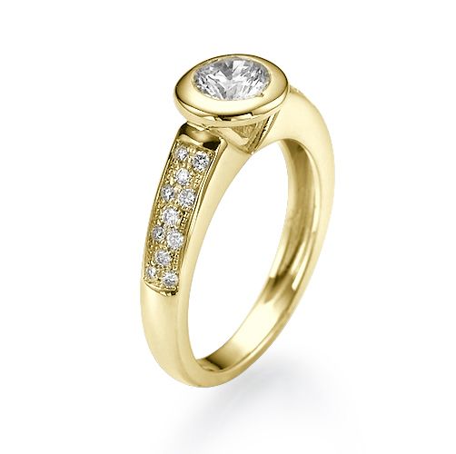 טבעת אירוסין זהב צהוב דבי 0.50 קראט בשיבוץ 23 יהלומים