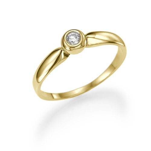 טבעת אירוסין זהב צהוב קימברלי 0.11 קראט לבחורה עדינה