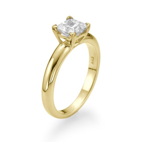 טבעת אירוסין סוליטר זהב צהוב איירין 1.01 קראט בשיבוץ יהלום מרובע