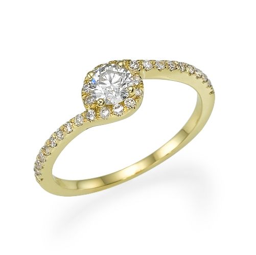 טבעת אירוסין זהב צהוב "אלין" 0.71 קראט יהלומים