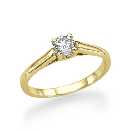 טבעת אירוסין זהב צהוב "דניאל" 0.31 קראט סוליטר