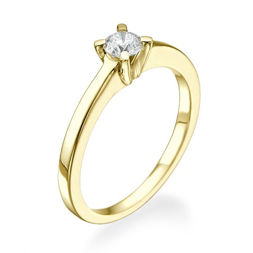 טבעת אירוסין זהב צהוב "ליה" 0.23 קראט יהלומים