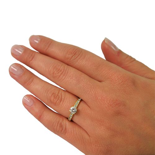 טבעת אירוסין זהב צהוב "איימי" 0.55 קראט יהלומים 
