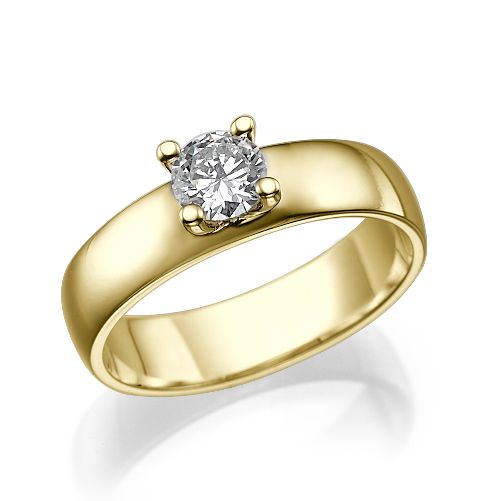 טבעת אירוסין זהב צהוב "קלואי" 0.41 קראט 