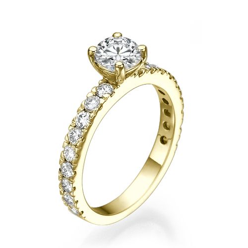 טבעת יהלומים זהב צהוב "בר" בשיבוץ 1.65 קראט 