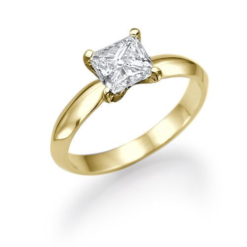 טבעת יהלומים "פרינסס זהב צהוב" 0.51 קראט