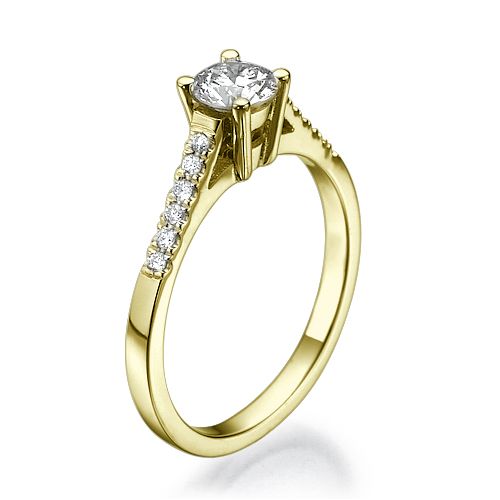 טבעת אירוסין "אשלי" זהב צהוב 0.61 קראט