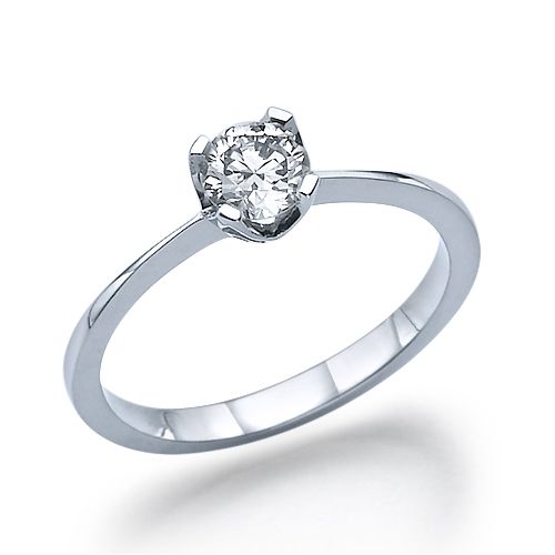 טבעת אירוסין זהב לבן "מרילין" 0.41 קראט F/SI1