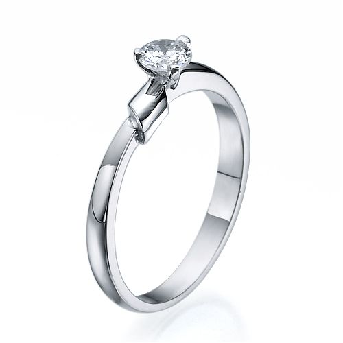טבעת אירוסין זהב לבן  "קרוליין" 0.21 קראט F/SI1 