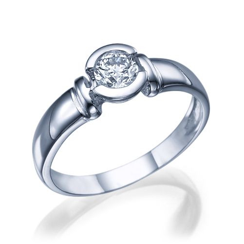 טבעת אירוסין זהב לבן "סטייסי" 0.41 קראט F/SI1