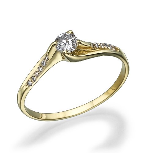 טבעת אירוסין זהב צהוב "נינה" 0.31 קראט בסגנון טוויסט מעודכן