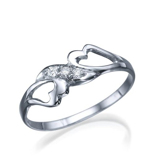 טבעת יהלומים "איזבל" בעיצוב לבבות משובצים יהלומים