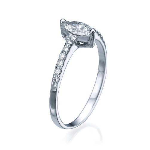 טבעת יהלומים "אלזה" 0.52 קראט בחיתוך מרקיזה