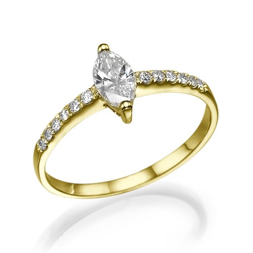 טבעת יהלומים "אלזה" 0.52 קראט זהב צהוב