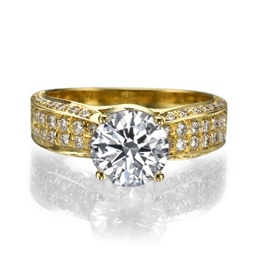 טבעת יהלומים זהב צהוב "ביאטריס" 2.51 קראט