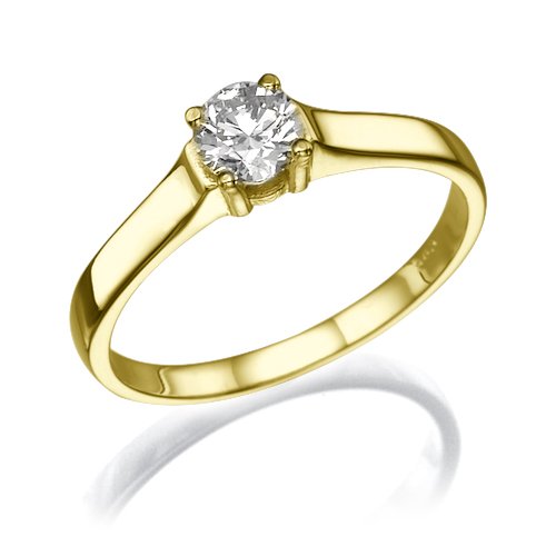 טבעת אירוסין זהב צהוב "זואי" 0.31 קראט