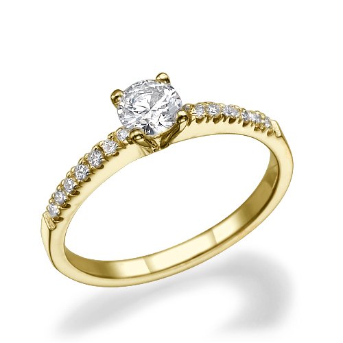 טבעת אירוסין זהב צהוב 0.51 קראט "אנדריאה" F/SI1