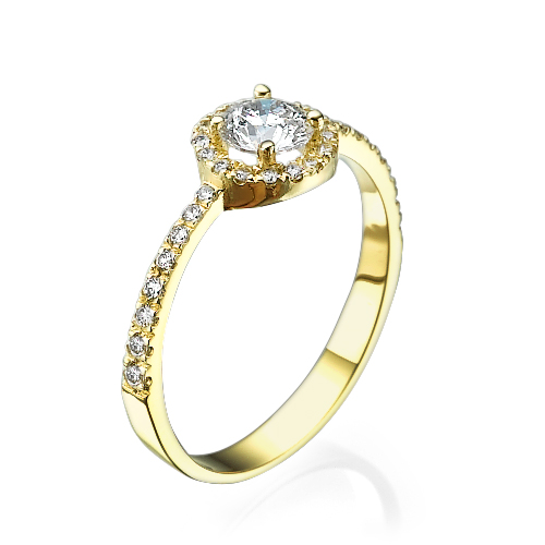 טבעת אירוסין "מיה" 0.76 קראט זהב צהוב