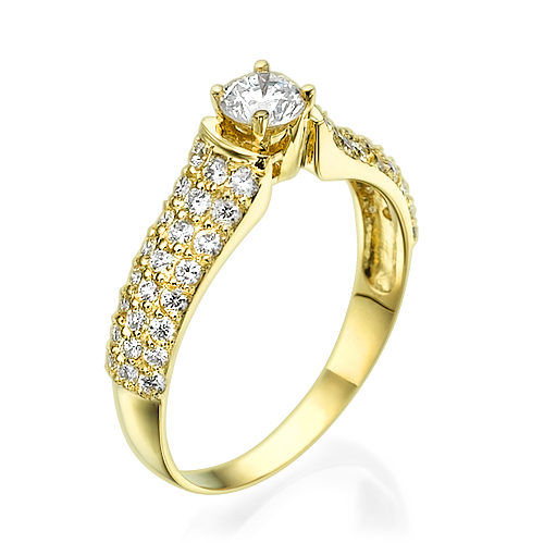 טבעת אירוסין "קיילה" זהב צהוב 0.85 קראט